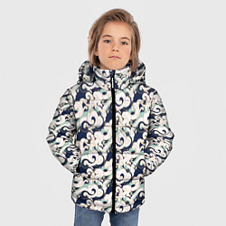 Куртка зимняя для мальчика Японский узор волн, цвет: 3D-светло-серый — фото 2