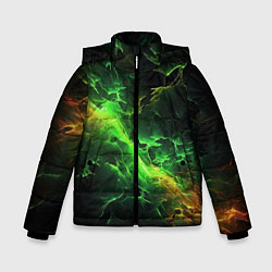 Куртка зимняя для мальчика Зеленая молния, цвет: 3D-светло-серый