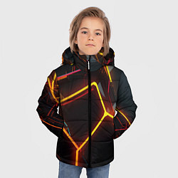 Куртка зимняя для мальчика Неон на черном фоне, цвет: 3D-черный — фото 2