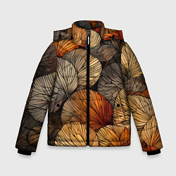 Куртка зимняя для мальчика Листья желтые, цвет: 3D-светло-серый