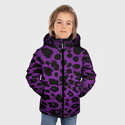 Куртка зимняя для мальчика Фиолетовый леопард, цвет: 3D-черный — фото 2