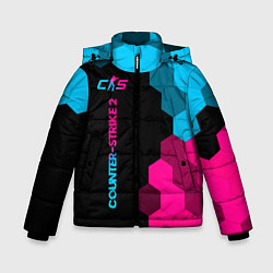 Зимняя куртка для мальчика Counter-Strike 2 - neon gradient: по-вертикали