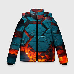 Куртка зимняя для мальчика Лавовые наносоты, цвет: 3D-черный