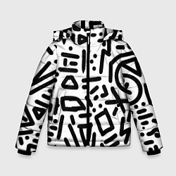 Куртка зимняя для мальчика Текстура паттерн, цвет: 3D-светло-серый