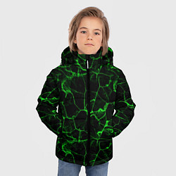Куртка зимняя для мальчика Разломы зеленого пламени, цвет: 3D-красный — фото 2