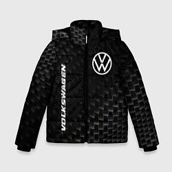 Куртка зимняя для мальчика Volkswagen карбоновый фон, цвет: 3D-черный