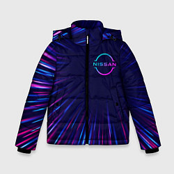 Куртка зимняя для мальчика Nissan neon speed lines, цвет: 3D-черный