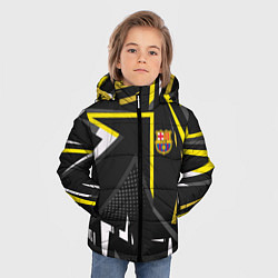 Куртка зимняя для мальчика ФК Барселона эмблема, цвет: 3D-черный — фото 2