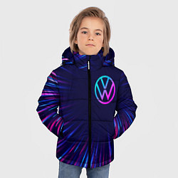 Куртка зимняя для мальчика Volkswagen neon speed lines, цвет: 3D-черный — фото 2