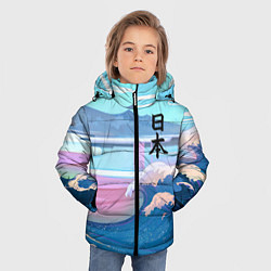 Куртка зимняя для мальчика Japan - landscape - waves, цвет: 3D-красный — фото 2