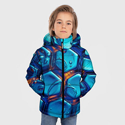 Куртка зимняя для мальчика Водянистые наносоты, цвет: 3D-черный — фото 2
