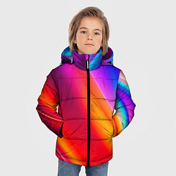 Куртка зимняя для мальчика Неоновая радуга, цвет: 3D-черный — фото 2
