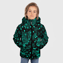 Куртка зимняя для мальчика Бирюзовые с зеленым конфетти, цвет: 3D-светло-серый — фото 2