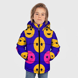 Куртка зимняя для мальчика Паттерн смайлики, цвет: 3D-черный — фото 2