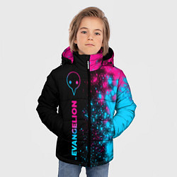 Куртка зимняя для мальчика Evangelion - neon gradient: по-вертикали, цвет: 3D-черный — фото 2