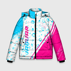 Куртка зимняя для мальчика Jaguar neon gradient style: надпись, символ, цвет: 3D-черный