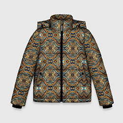 Куртка зимняя для мальчика Коричневые разводы масляной краски, цвет: 3D-черный