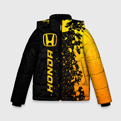 Куртка зимняя для мальчика Honda - gold gradient: по-вертикали, цвет: 3D-черный