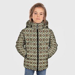 Куртка зимняя для мальчика Золотисто-коричневая симметрия, цвет: 3D-черный — фото 2