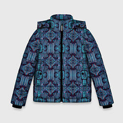 Куртка зимняя для мальчика Сине-фиолетовый киберпанк, цвет: 3D-черный