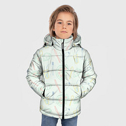 Куртка зимняя для мальчика Pizza lover, цвет: 3D-светло-серый — фото 2