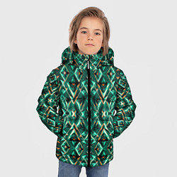 Куртка зимняя для мальчика Изумрудный калейдоскоп, цвет: 3D-черный — фото 2