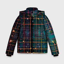 Куртка зимняя для мальчика Лучи и огоньки, цвет: 3D-светло-серый