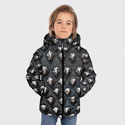 Куртка зимняя для мальчика Металлическая шипованная конструкция, цвет: 3D-светло-серый — фото 2