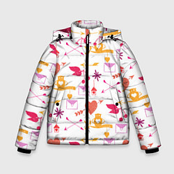 Куртка зимняя для мальчика Письма любви, цвет: 3D-светло-серый