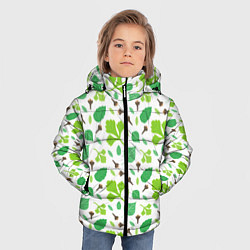 Куртка зимняя для мальчика Green plants, цвет: 3D-светло-серый — фото 2