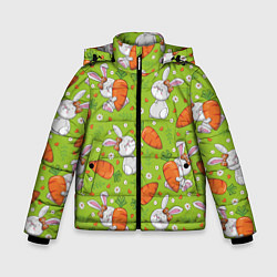 Куртка зимняя для мальчика Летние зайчики, цвет: 3D-светло-серый