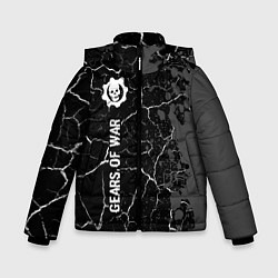 Куртка зимняя для мальчика Gears of War glitch на темном фоне: по-вертикали, цвет: 3D-черный