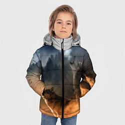Куртка зимняя для мальчика Волки на севере, цвет: 3D-черный — фото 2