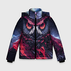 Куртка зимняя для мальчика Сова взгляд краска, цвет: 3D-светло-серый