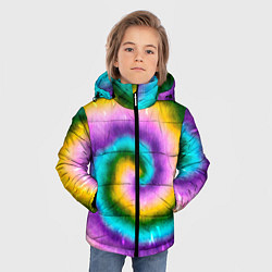 Куртка зимняя для мальчика Тай дай стиль, цвет: 3D-светло-серый — фото 2