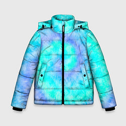 Куртка зимняя для мальчика Тай дай морская волна, цвет: 3D-черный