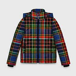 Куртка зимняя для мальчика Цветные квадраты Colored squares, цвет: 3D-светло-серый