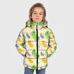Куртка зимняя для мальчика Весенние бабочки, цвет: 3D-черный — фото 2