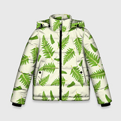 Куртка зимняя для мальчика Лесной зеленый папоротник, цвет: 3D-светло-серый