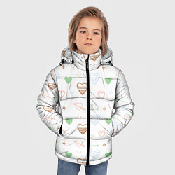Куртка зимняя для мальчика Cute hearts, цвет: 3D-светло-серый — фото 2