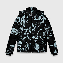 Куртка зимняя для мальчика Абстракция черно-голубой, цвет: 3D-черный