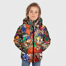 Куртка зимняя для мальчика Камни и драгоценности, цвет: 3D-красный — фото 2