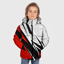 Куртка зимняя для мальчика Бело-красная униформа для зала, цвет: 3D-черный — фото 2