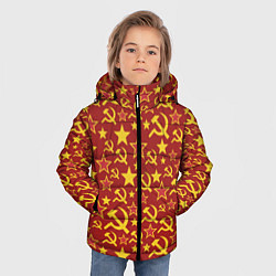 Куртка зимняя для мальчика СССР Серп и Молот, цвет: 3D-черный — фото 2