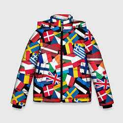Куртка зимняя для мальчика Флаги стран Европейского Союза, цвет: 3D-красный
