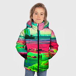 Куртка зимняя для мальчика Кислотный мир, цвет: 3D-светло-серый — фото 2