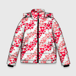 Куртка зимняя для мальчика Волны Любви - сердечки, цвет: 3D-черный