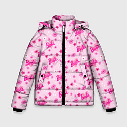 Куртка зимняя для мальчика Барби, сердечки и цветочки, цвет: 3D-черный