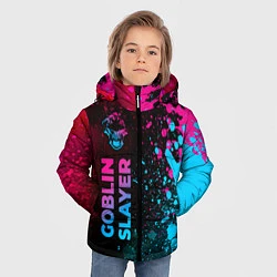 Куртка зимняя для мальчика Goblin Slayer - neon gradient: по-вертикали, цвет: 3D-черный — фото 2
