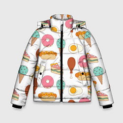 Куртка зимняя для мальчика Tasty food, цвет: 3D-черный